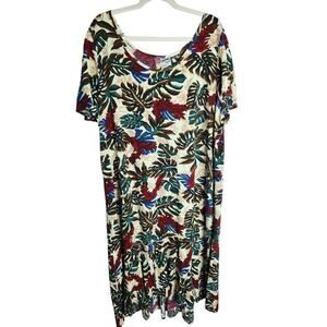 Hilo Hattie tropical Midi Dress sz 3X made in Hawaii artsy beachy flowy